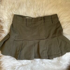 OAK + FORT Green Fit and Flare Mini Skirt